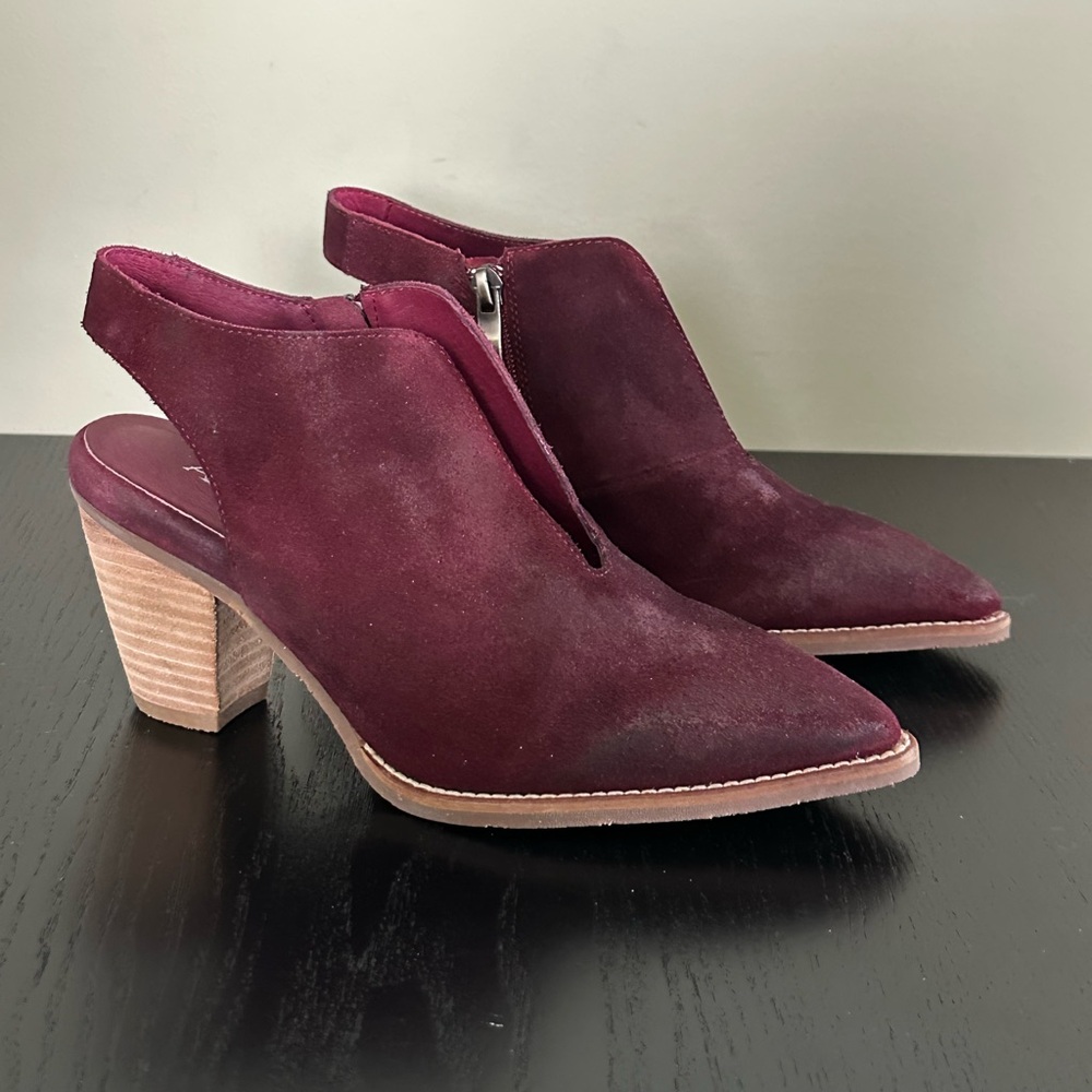 ANTELOPE Q22 Hela Burgundy Suede Shoes Women Size 6.5/37